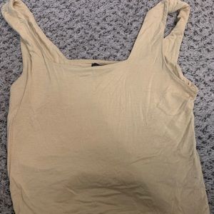 Yellow square neck crop top | Size: L